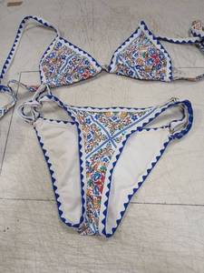 lot 45555 image: Moroccan Tile Print Triangle Bikini Set Small- Retail $25