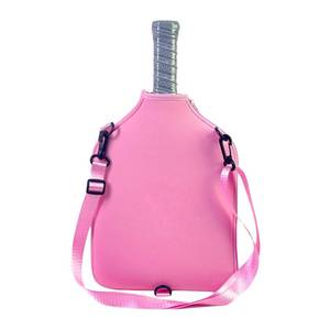 lot 58941 image: JMFahrrad Pickleball Racket Protective Cover, Waterproof Pickleball Paddle Bag with Shoulder Strap, Available in Pink, Orange, White, Black (Pink) - Retail $14