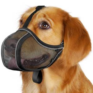 lot 58943 image: Mayerzon Dog Muzzle to Prevent Biting Scavenging Chewing, Soft Mesh Puppy Muzzles for Medium Large Sized Dogs, Breathable, Reflective, Adjustable Mouth Guard for Grooming Walking Training (M, Black) - Retail $12