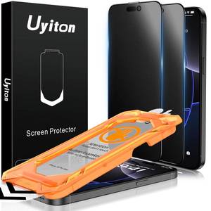 lot 58959 image: Uyiton for iPhone 16 Pro Max Matte Privacy Screen Protector - Anti-Fingerprint Easy to Install Anti-Spy Shatterproof Full Coverage 9H Tempered Glass Screen Cover, 2 Pack - Retail $10