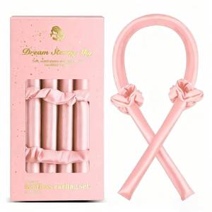 lot 58965 image: Satin Heatless Curling Set - Hair Rollers for Curls Heatless Hair Curlers & Hot Rollers Hair Curlers to Sleep in Curling Rod Headband Curler (Dreamy Rosy Clouds)