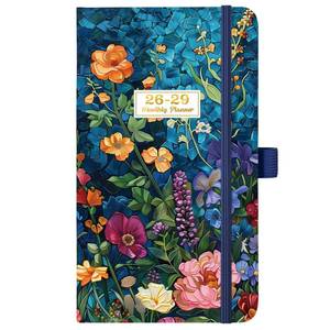 lot 58970 image: 2026-2029 Pocket PlannerCalendar - 3 Year Monthly Planner 2026-2029, July 2026 - June 2029(36 Months), 6.3 x 3.7, Monthly Planners with Inner Pocket, Pen Holder & Elastic Closure - Colorful - Retail $9