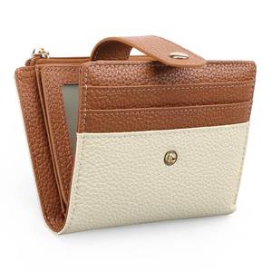 lot 58981 image: GOIACII Small Womens Wallet Cute Credit Card Holder RFID Blocking Leather Billfold Beige Brown - Retail $13