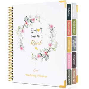lot 58982 image: Wedding Planner Book and Organizer-196 Pages Bridal Wedding Planning Book with Sticker Checklists and Calendars for Bride To Be, Unique Engagement Gifts for Newly Engaged Couples - Retail $25