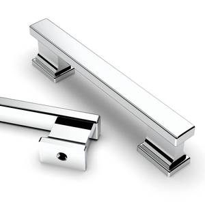 lot 56233 image: 10 Pack 3.75 Inch(96mm) Polished Chrome Kitchen Cabinet Handles, Cabinet Pulls Kitchen Cabinet Hardware for Cupboard Drawer Pulls - Retail $41