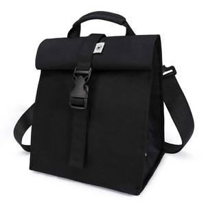 lot 56246 image: Insulated Lunch Bag Rolltop Lunch Box for Women, Men, Adults and Teens (Black) - Retail $25