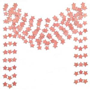 lot 56261 image: 6 Pack Glitter Rose Gold Star Paper Garland Bridal Shower Wedding Bachelorette Party Birthday Party Bunting Banner Hanging Decorations Sparkling Daily Indoor or Outdoor Decorative Supplies (50 Feet) - Retail $6