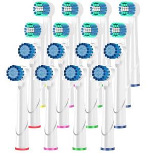 lot 56292 image: Replacement Heads Compatible with Oral B Braun Toothbrushes Electric- 16 Pack Professional Precision & Sensitive Brush Heads Refill for Oral B 7000Pro 10009600 500030008000 - Retail $10