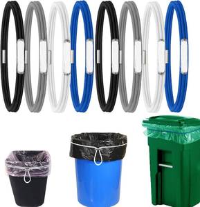 lot 56315 image: Trash Can Bands Set of 8 - Adjustable Big Garbage Can Bands Fits Almost - Multifunction Elastic Large Rubber Bands for Indoor and Outdoor Party, 4 Colors