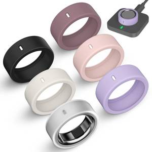 lot 56322 image: 6 Pack Ultra-Thin Cover Compatible with Oura Ring Gen 44 CeramicGen 3 HorizonHeritageUltrahuman, Support Charging with Cover on, Anti-Scratch Elastic Silicone Rings Protector Accessories Men Women - Retail $10
