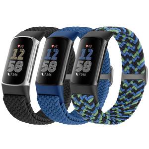 lot 56330 image: Braided Solo Loop Bands Compatible with Fitbit Charge 6Charge 5, Adjustable Stretchy Nylon Woven Replacement Wristbands for Fitbit Charge 6Charge 5 for Women Men - Retail $14