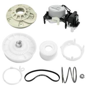 lot 56348 image: W10913953 W11481722 Washer Shift Actuator W10528947 Basket Hub & W10721967 Washer Pulley Clutch Kit W10006384 Washer Drive Belt Compatible with Whirlpool Maytag Amana Kenmore Washer - Retail $37