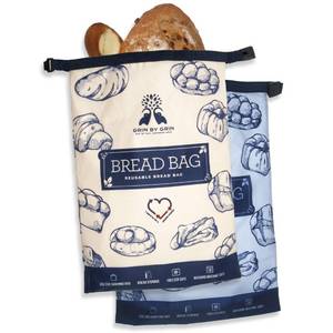 lot 56367 image: Bread Bags 2 Pack Reusable Zipper Bags for Homemade Bread Sourdough Extra Large Freezer Storage - Retail $24