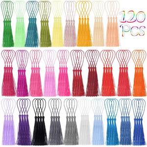 lot 56372 image: Bookmark Tassels Silky Handmade Soft Craft Mini Tassels with Loops for Bookmarks, Crafts and Jewelry Making, 30 Colors - Retail $9