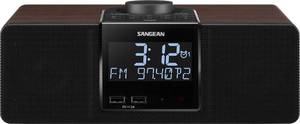 lot 56480 image: RCR-40 Wooden Clock Radio with AMFM, Bluetooth, AUX, Digital Tuning and Battery Back-Up - Retail $187