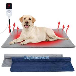 lot 56488 image: Dog Heating Pad Outdoor, Heated Dog Bed Indoor for Cats, Warming Electric Pet Heating Pad Temperature with Timer, Waterproof Heated Pet Mat with Chew Resistant Cord, for Puppy Kitten, 28  18 in - Retail $20