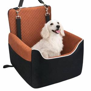 lot 56491 image: Dog Car Seat for SmallMedium Dogs Under 35lbs, Soft Booster Car Seat with Detachable Washable Cover and Cushion, Memory Foam Pet Car Seat with Safety Belt and Storage Pockets, Puppy Dog Car Bed - Retail $40