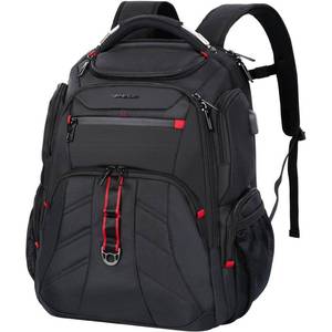 lot 56526 image: Travel Laptop Backpack 17.3 Inch TSA Friendly, Water-Repellent Anti Theft XL Computer Backpack with RFID Pockets College Backpacks with USB Port for Men Women Business Work Bag, Black - Retail $46