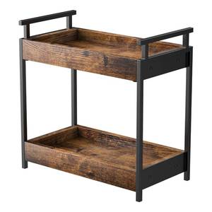 lot 56527 image: Countertop Coffee Station Organizer, 2 Tier Wooden Shelf for Coffee Bar Accessories, Condiment Storage Caddy for Kitchen, Bathroom Counter Organizer, Home, Office - Brown - Retail $28