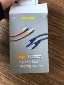 lot 3484 image: 2 pack fast charging cables 10 ft.