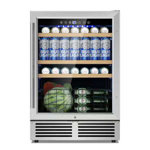 lot 23 image: Stainless Steel Beverage Refrigerator with Glass Door - Retail $650