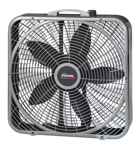 lot 26 image: Lasko Power Plus Box Fan with Multi-Speed Control - Retail $50