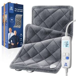lot 822 image: BOB AND BRAD Far Infrared Weighted Heating Pad for Back Pain Relief, FSA-HSA Eligible, 12x24 Electric Heat Pad With Auto Off, 6 Heat & Hands-Free Strap, Moist Heat Therapy for Neck, Shoulder, Cramps - Retail $40