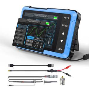 lot 834 image: ��FNRSI Upgraded 2in1 DSO-510 Oscilloscope with 10X Probe��Digital Portable OscilloscopeDDS Signal Generator Automotive 2.8 inch TFT, 10MHz Bandwidth, 48MSs Sampling Rate, Auto Trigger Function - Retail $46