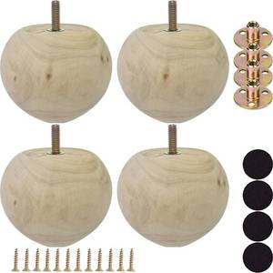 lot 838 image: Btibpse 3 Inch Wooden Sofa Legs Solid Wood Sofa Furniture Replacement Legs, Cabinet LegsDeskSofaBookcase Legs DIY, with Mounting Plate & Screws Set of 4 (3 inch Unfinished)