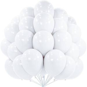 lot 844 image: PartyWoo White Balloons 100 pcs 12 Inch Latex Helium Pastel White Balloons for Wedding Baby Shower Birthday Bridal Shower Graduation Engagement Princess Anniversary Party Decorations White-Y13 - Retail $8