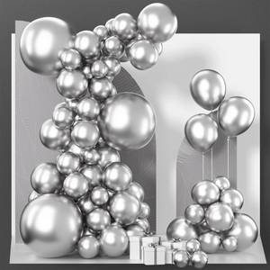 lot 867 image: PartyWoo Metallic Silver Balloons, 85 pcs Silver Metallic Balloons Different Sizes Pack of 18 Inch 12 Inch 10 Inch 5 Inch Silver Balloons for Balloon Garland Arch as Party Decorations, Silver-G102 - Retail $8