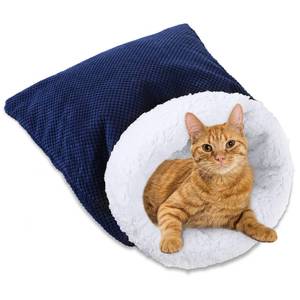 lot 875 image: Threehoney Large Cat Sleeping Bag Cozy 360° Wrap Plush Sleeping Bag for Winter Fluffy Soft Cat Bed Cave Comfortable Sack for Small Medium Large Adult Pet Indoor, 23.6 x 18.5 x 11.8 Inches - Retail $17