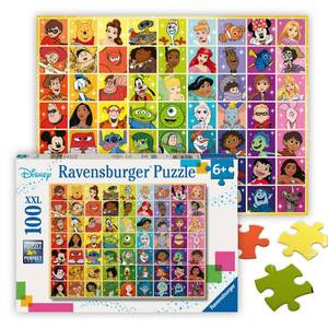 lot 921 image: Ravensburger - Disney Color Palette - 100 Piece Jigsaw Puzzle - Exciting, Colorful Grid of Disney and Pixar Favorites - Mickey & More - Premium Quality - Ideal Gift - Screen-Free Fun - Children Age 6 - Retail $18