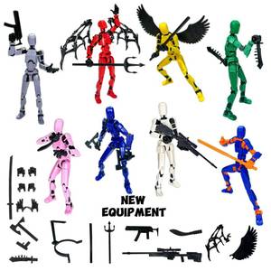 lot 950 image: (Assembly Completed) 8 Packs Titan13 Action Figure Set, Dummy 13 3d Printed Action Figure Toy Gifts for Kids, Robot 13 ActionFigure Full Body Mechanical Doll Christmas Birthday Gift for Boys Girls - Retail $28