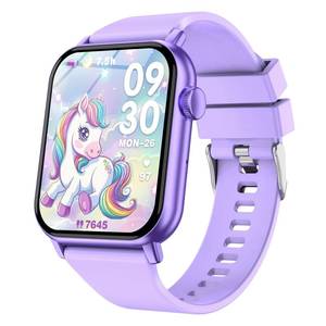 lot 968 image: Charger not Included Smart Watch for Kids, 12 Puzzle Games HD Touch Screen Watches, Step Counter, Heart RateSleep Monitor, Flashlight, Music Player,1224 hr Educational Toys Birthday Gifts for Girls Ages 6-12 (Purple) - Retail $30