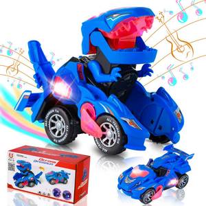 lot 971 image: Hirger Transforming Dinosaur Car Toy for Kids, Auto Transformer Monster Truck Toys with Light & Sound for Toddler 1 2 3 4 5 Year Old, Birthday Gifts for Boy - Retail $17