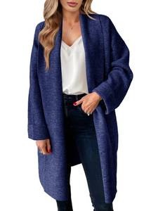 lot 972 image: Saodimallsu Womens Long Cardigan Sweaters Chunky Open Front Oversized Slouchy Knit Fall Trendy Coatigan Jackets Navy Blue - Retail $69