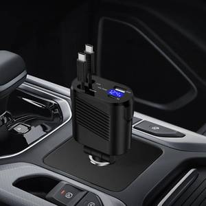 lot 979 image: Retractable Samsung Car Charger Fast Charging for Galaxy S25 Edge S24 S23 S22 S21 S20 Ultra FE Z Flip Fold 7 6 5,Google Pixel 9 8 7 6 Pro,45W 4 in 1 USB C Car Phone Charger Adapter for iPhone 16 15 - Retail $14