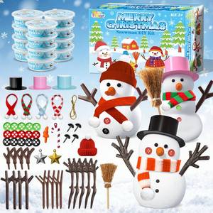 lot 983 image: SpringFlower Stocking Stuffers Christmas Crafts for Kids, 12 Pack DIY Snowman Kit, Build a Snowman Kit Decorations Indoor, Air Dry Clay Game Activities Holiday Crafts Gifts for Teen Boys Girls - Retail $8