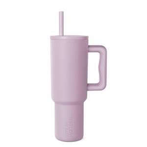 lot 985 image: Simple Modern 40 oz Tumbler with Handle and Straw Lid  Leak-Proof Insulated Stainless Steel Water Bottle Travel Mug Cupholder Use  Gifts for Women Men Him Her  Trek Signature  Lavender Mist - Retail $39