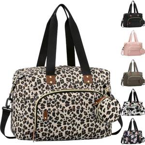 lot 986 image: Tenot Diaper Bag Tote with Pacifier Case, Baby Bag for Women with Shoulder Straps, Travel Diaper Tote for for Mom and Dad Medium Size, Leopard Print - Retail $24