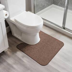 lot 987 image: Bosap Toilet Rugs U Shaped Bathroom Rug,Machine Washable Non Slip Quick Dry Super Absorbent Ultra Thin Toilet Mats for Bathroom Toilet.Brown,18x2(20x24inch) - Retail $23