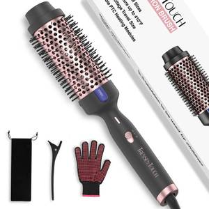 lot 999 image: Pre Owned Thermal Brush 1.77, Long Lasting Hair Curling Iron Brush, Ionic Heated Round Brushes Makes Hair Smoother Get Natural Curls, 2 Temp Settings, Universal Voltage for Travel, Easy to Use, Rose Gold - Retail $17