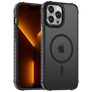 lot 18615 image: DEERLAMN Strong Magnetic Case for iPhone 14 Pro Max 6.7-Inch,Compatible with MagsafeMilitary Grade Drop Protection Translucent Matte Shockproof Protective Phone Cover-Forest Black - Retail $9