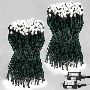 lot 18621 image: 2-Pack 66FT 200 LED White Christmas String Lights Indoor Outdoor, Extendable Christmas Tree Lights with 13 Modes Twinkle Lights, Plug in Fairy String Lights for Xmas Tree Party Garden (Cool White) - Retail $30