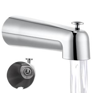 lot 18635 image: Dreyoo 7 Inch Bathroom Tub Spout Compatible with Westbrass E531D-1F-62, Fits Wall Front Mount Tub Spout with Shower Diverter 12 IPS Inside Thread Bathtub Faucet (Chrome) - Retail $32