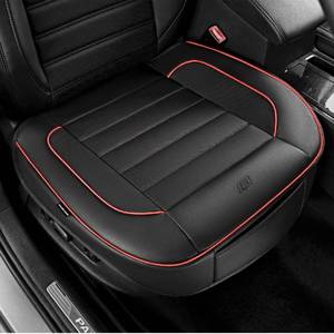 lot 18644 image: Skechers Car Seat Cover,Memory Foam Luxury Faux Leather Front Bottom Seat Cushion Cover,Universal Anti-Slip and Wrap Around The Bottom with Storage Bags,Suitable for Most Vehicles-1 Piece,Red - Retail $27