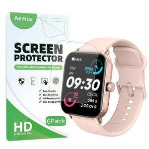 lot 18648 image: Aemus Screen Protector For IDW13  IDW15  IDW19 Smart Watch 1.8 (6 PACK) Full Coverage Clear TPU Film Compatible for aeacFitpoloQuican SmartWatch - Retail $7