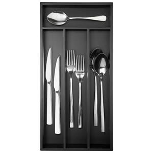 lot 18667 image: Conflech Silverware Organizer Small Bamboo Kitchen Drawer Organizer Utensil Organizer Silverware Holder Cutlery Organizer in drawer Flatware Organizer Tray (Black 4 Slots)
