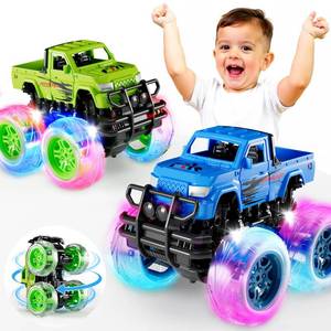 lot 18672 image: iValea Monster Trucks Toys for Toddlers Boys Light-up Wheels for Kids Age 2-4 Years Old,Toy Car for Kid Ages 3-5,Boy Cars to 3-6,Toy Truck for Toddler 1-3,Jam Birthday Gift for Children 1-3 - Retail $21